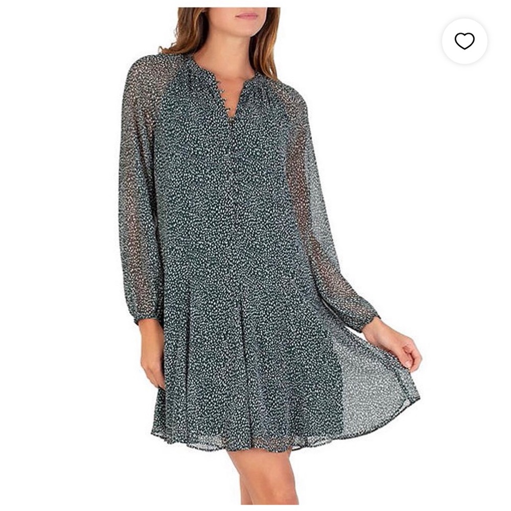 Joie Black & White Long Sleeve Polka Dot Dress